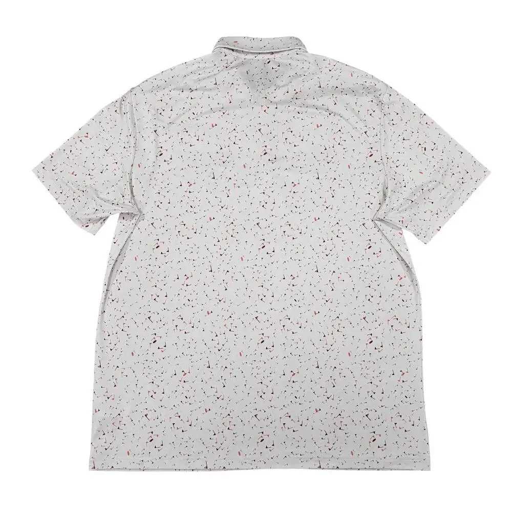 Adidas Primeblue Golf Polo XL White Burgundy Red Flag Print Parley Globe - Picture 4 of 9